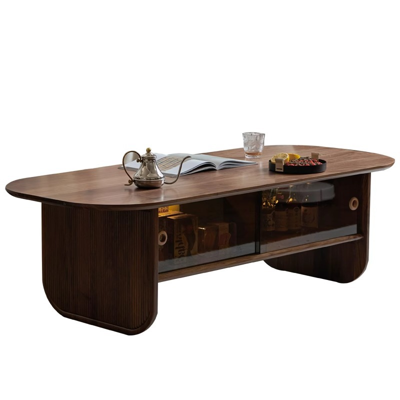 Coffee And Tea-Za - Solid wood coffee table black walnut