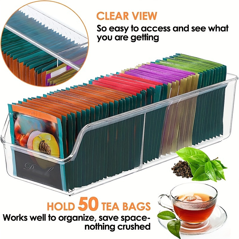 Coffee Tea And Sugar Canisters - 1pc Clear Tea Bag Organizer Box