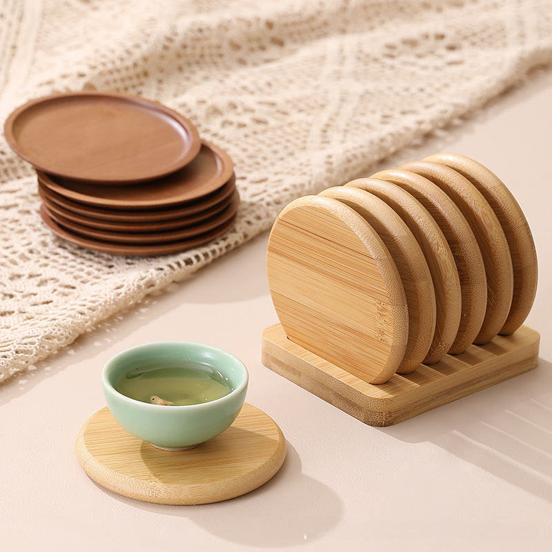 Coffee Tea Place - Bamboo Round Coaster Anti-scald Insulated Teacup