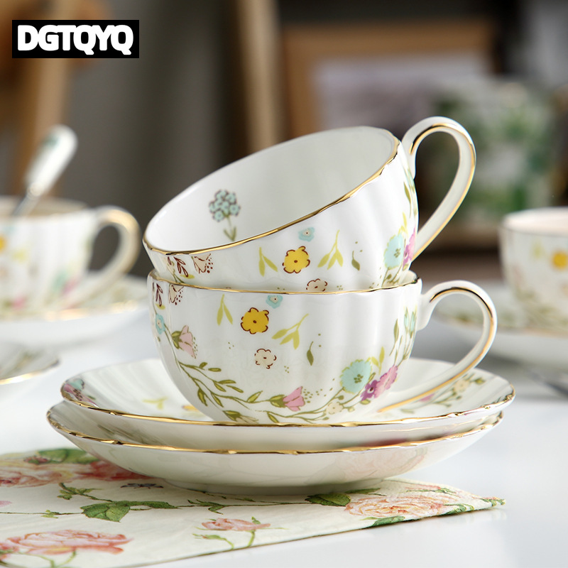 Coffee Tea Games - 2Pcs Vintage Floral Ceramic Coffee Cup