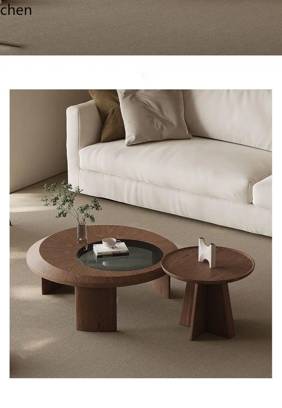 Tea & Coffee Quận 1 - b11-7.2 Walnut Tea Table Combination Round