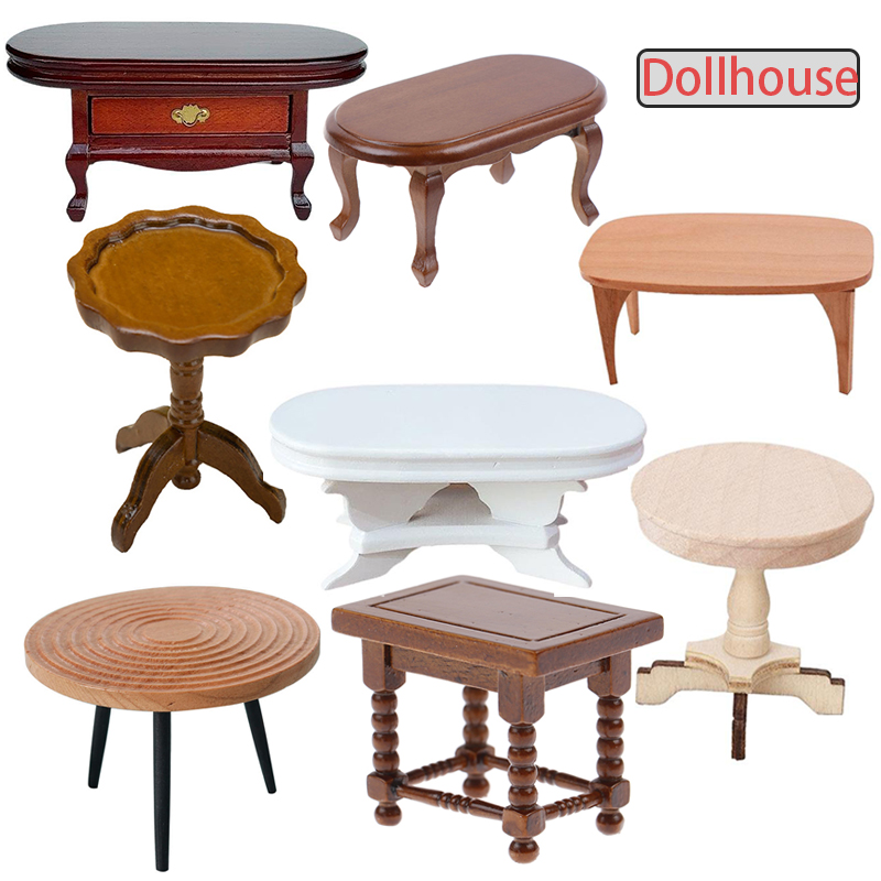 Coffee Tea Games - 1:12 Dollhouse Miniature Round Table Tea