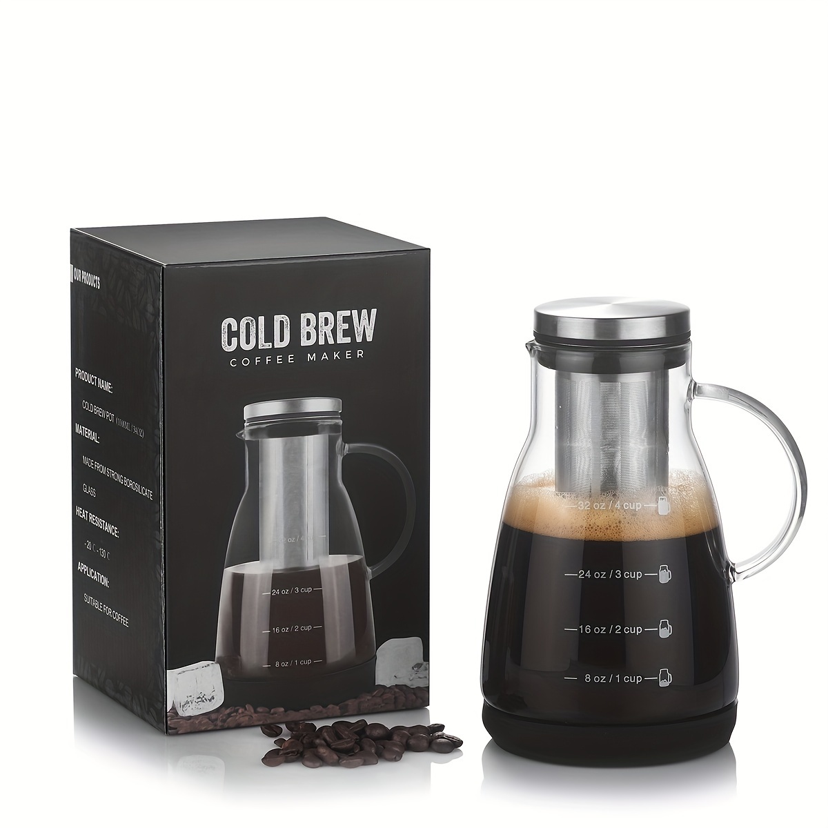 Coffee Tea Jug - 24oz Classic Glass Cold Brew Coffee