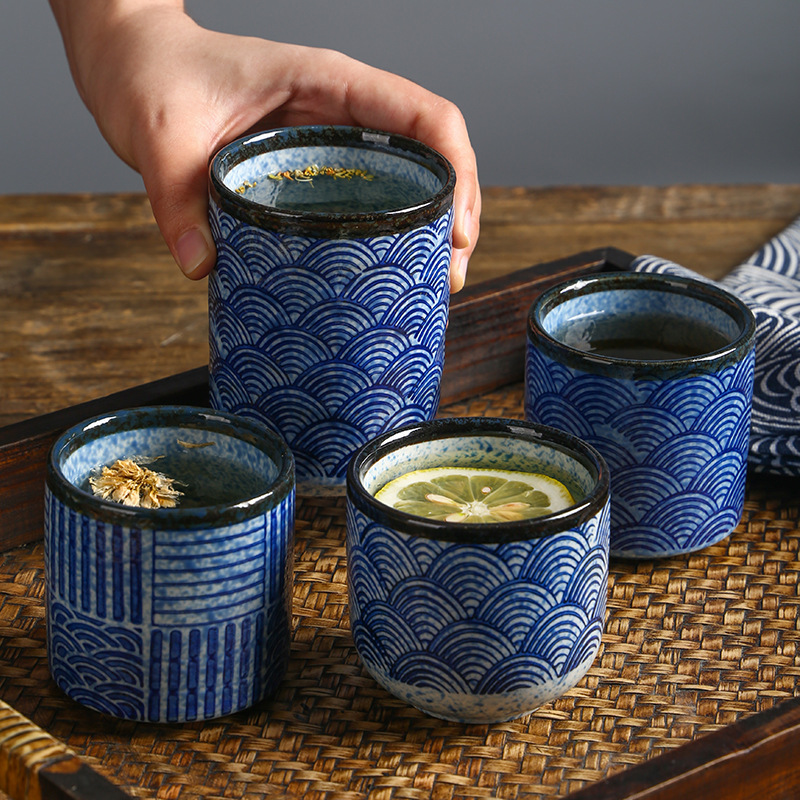Mug Tea Coffee - 1PC Seawave Pattern Ceramic Coffee Cup,