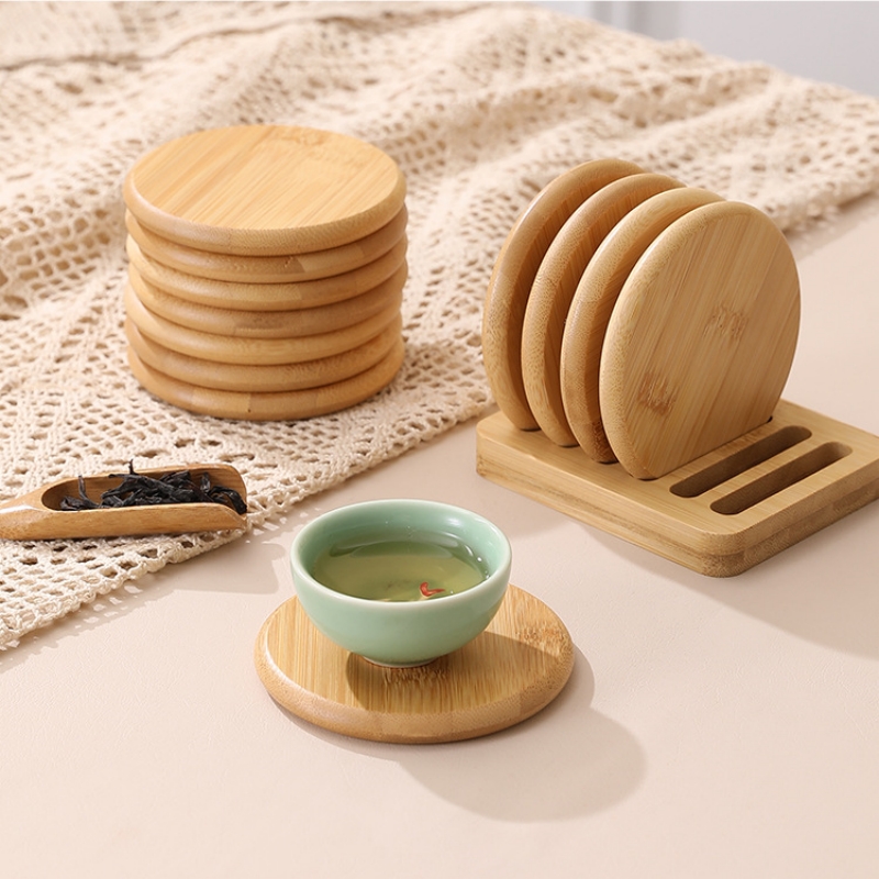 Bamboo Round Coaster Anti-scal - огляд і ціна Coffee Tea Place