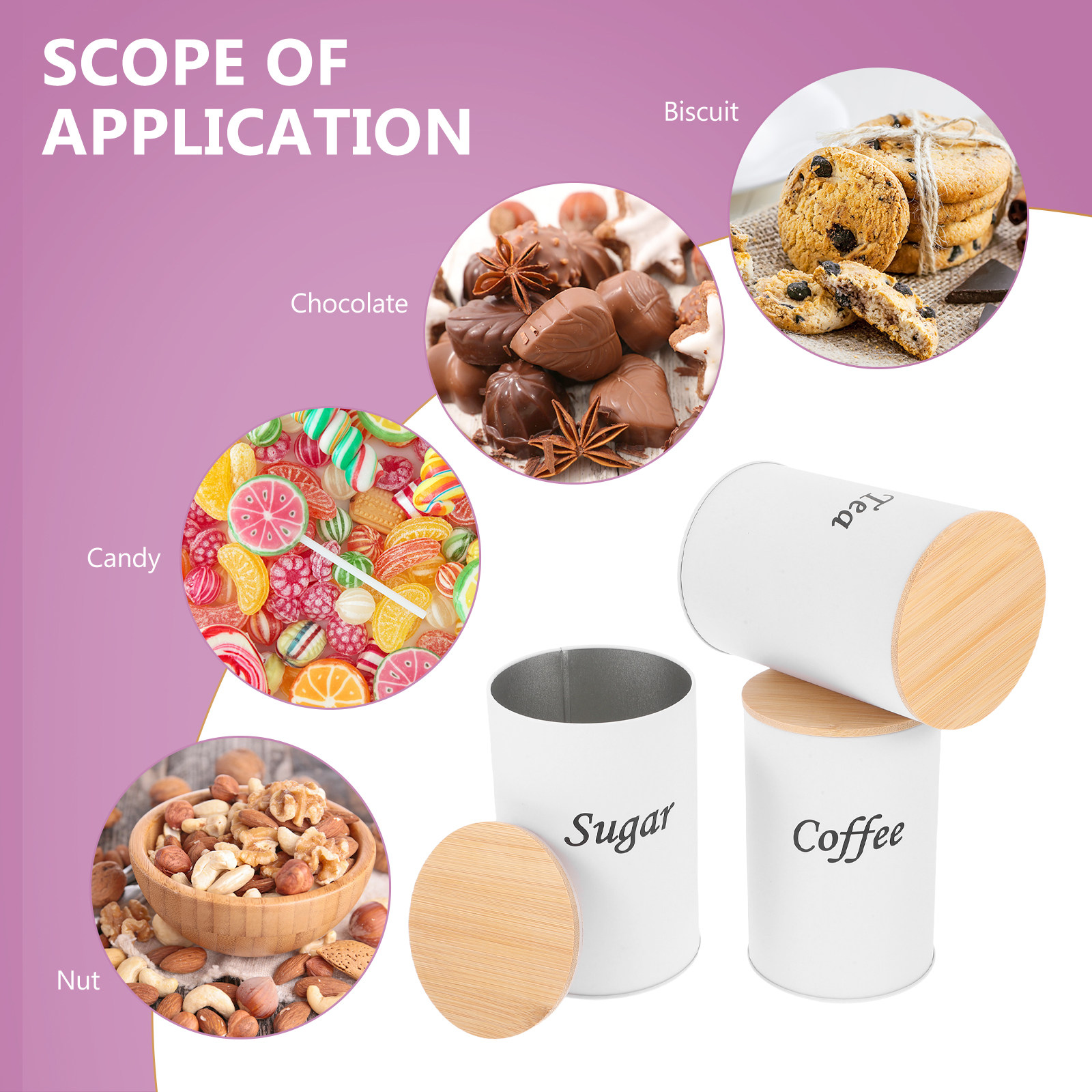 3Pcs Airtight Round Canisters  - огляд і ціна Coffee Tea And Sugar Canisters