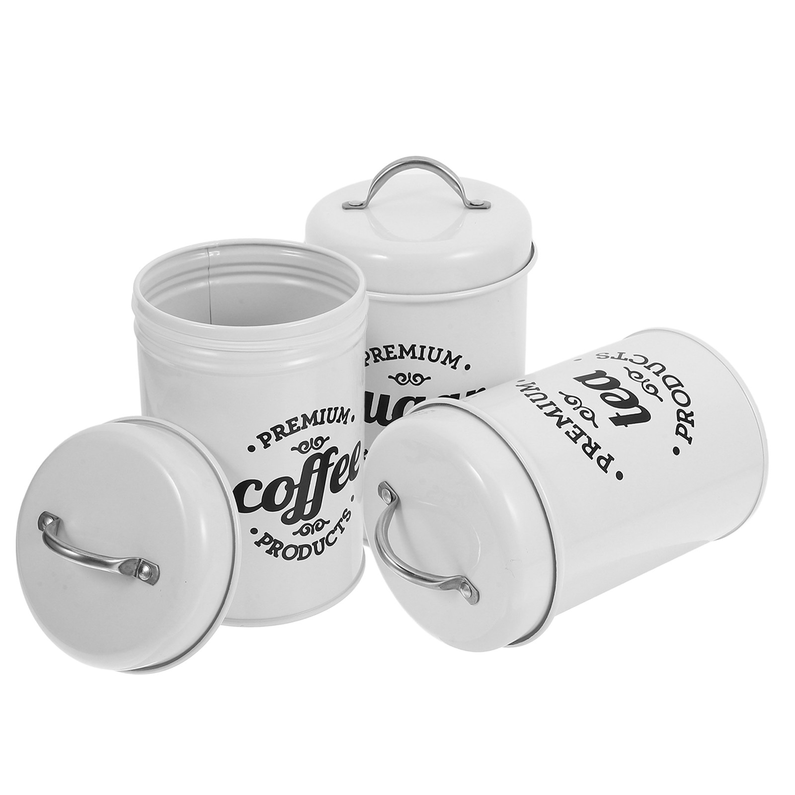 Sealed Iron Canister Set Elega - огляд і ціна Coffee Tea And Sugar Canisters