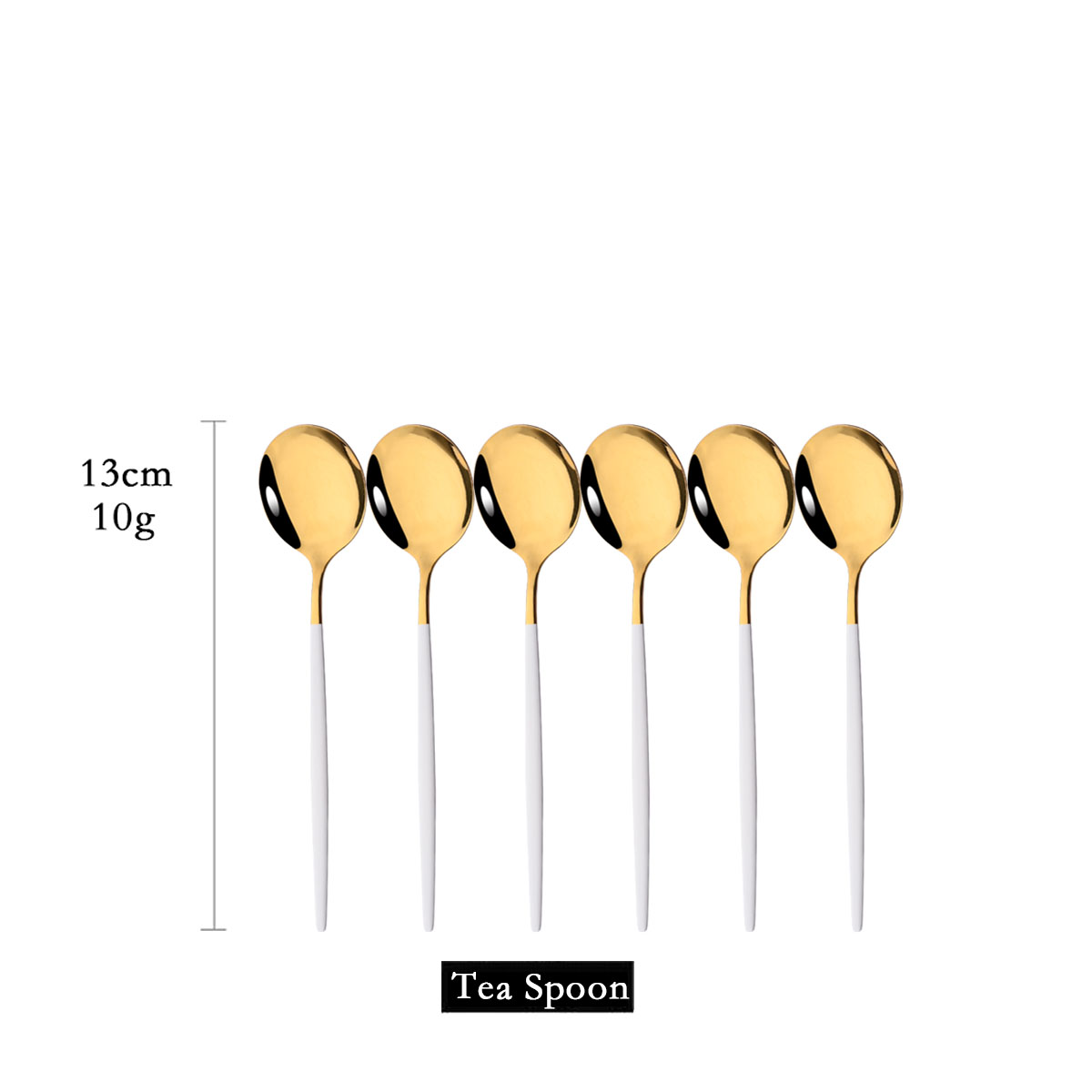 6Pcs Mirror White Gold Tea Spo - огляд і ціна Coffee Tea Games