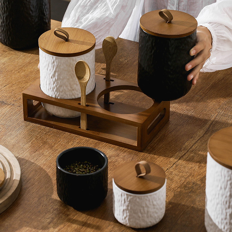 Rock Pattern Ceramic Tea Stora - огляд і ціна Coffee Tea And Sugar Canisters