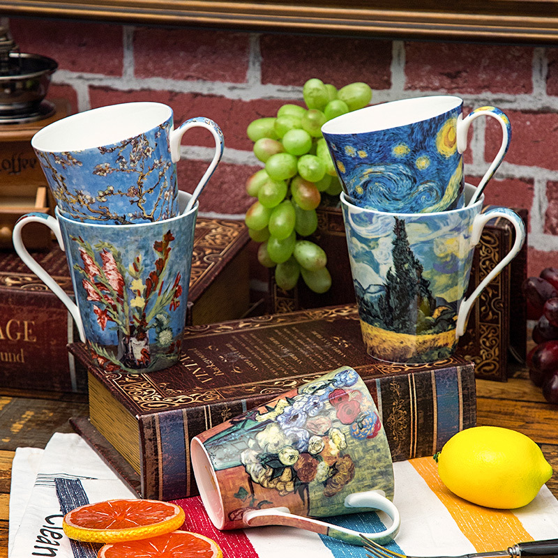 5 Pcs Set Bone China Van Gogh  - огляд і ціна Coffee Tea Van
