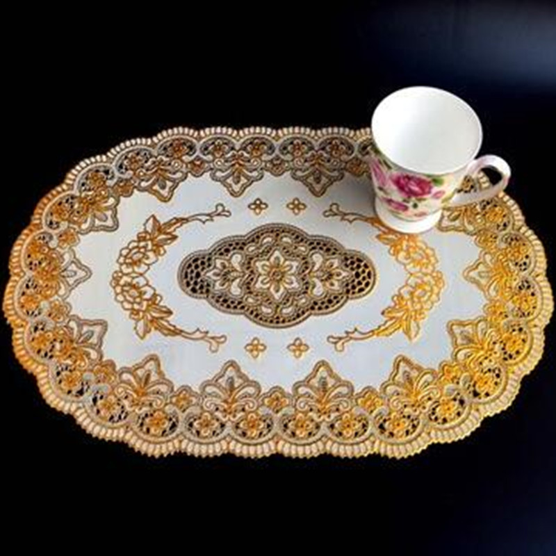 HOT Oval Lace PVC Gold Plastic - огляд і ціна Coffee Tea Place