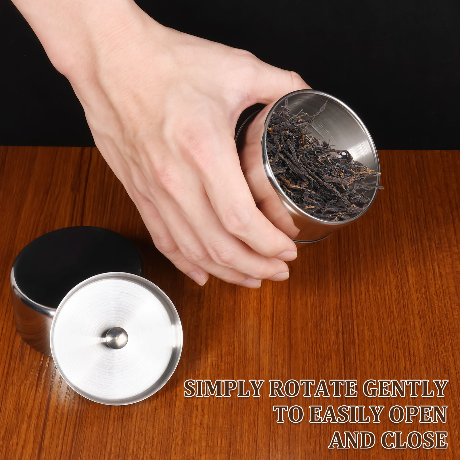 Stainless Steel Tea Leaf Tins  - огляд і ціна Coffee Tea And Sugar Canisters