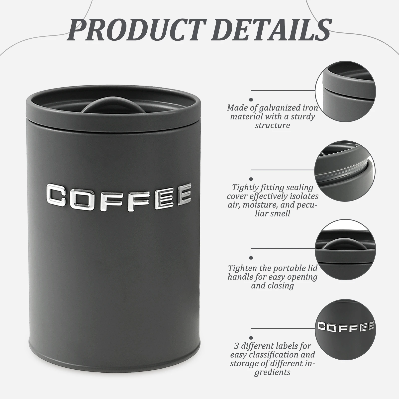 3 Pcs Tea Coffee Sugar Caniste - огляд і ціна Coffee Tea And Sugar Canisters