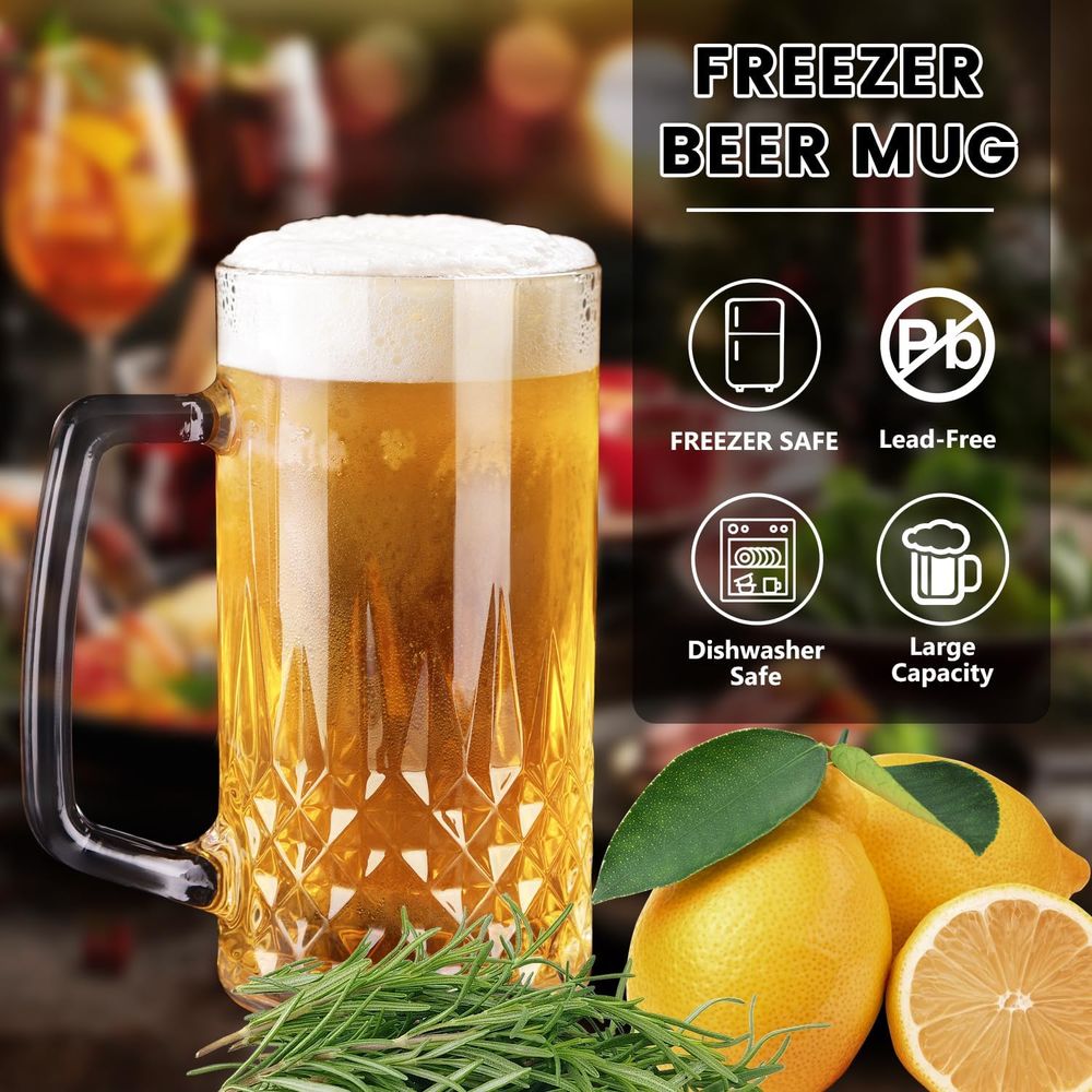 20 oz Heavy Glass Mugs Set of  - огляд і ціна Mug Tea Coffee